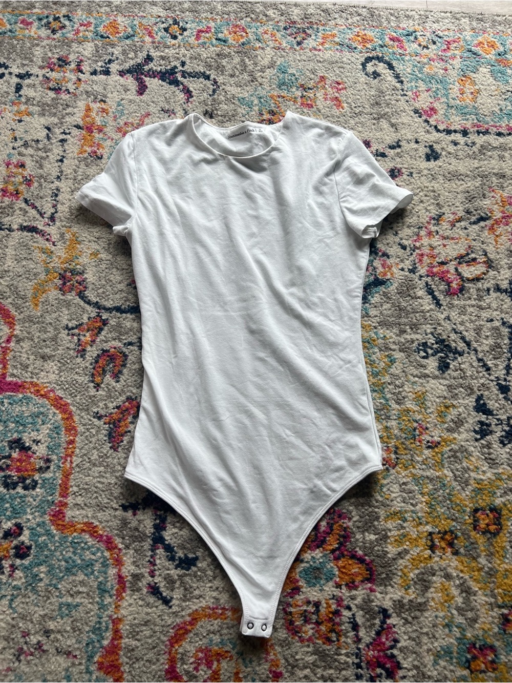 abercrombie white essential tee bodysuit